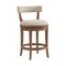 Alaterre Furniture Hanover Swivel Counter Height Bar Stool, Weathered Brown and Beige, 2PK ANHN03FDCR2 - alternate 1